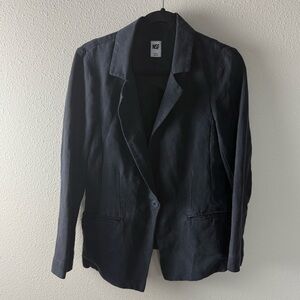 NSF Trudy Linen Blend Blazer Charcoal Blue Casual Streetwear Women’s Size Small